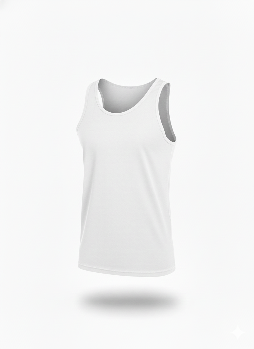 White Débardeur – Bretelles Classiques (100 % Coton)